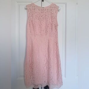 Eva Mendes New York & Company Blush Pink Strapless Lace Dress